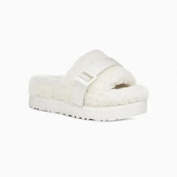 UGG Fluffita Womens Sheepskin Slipper Slides White UGG 1113475 NEW Multi Sz - Picture 3 of 7